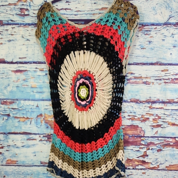 Boston Proper Multicolor Crochet Blouse - Picture 2 of 4